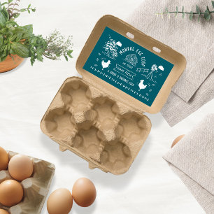 Pegatina Rectangular Cute estilo Personalizado Doodle Rústico Huevo Car