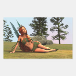 Pegatina Rectangular Cute Fairy