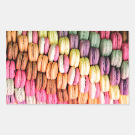 Pegatina Rectangular Cute francés Macaron Cookies
