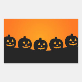 Pegatina Rectangular Cute Happy Halloween Jack O Lantern