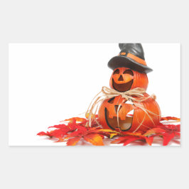 Pegatina Rectangular Cute Jack O Lantern Feliz Halloween