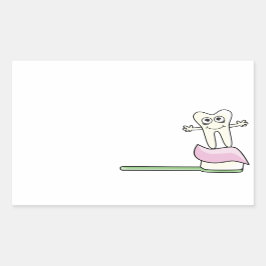 Pegatina Rectangular Cute Kids Dentist