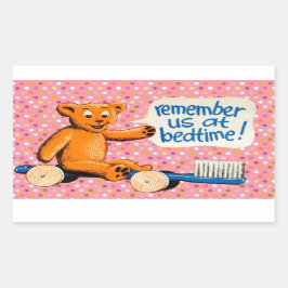 Pegatina Rectangular Cute Kids Dentist