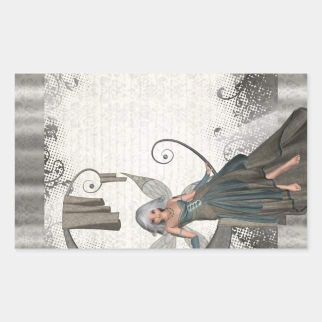 Pegatina Rectangular Cute manga fairy (Anverso)
