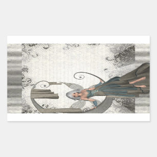 Pegatina Rectangular Cute manga fairy