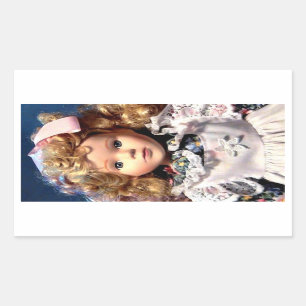Pegatina Rectangular Cute Shirley Temple Doll