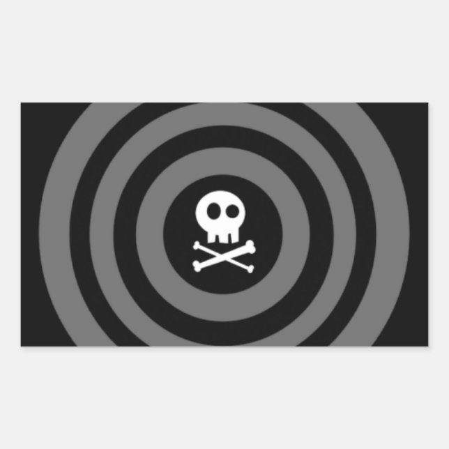 Pegatina Rectangular Cute Skull (Anverso)