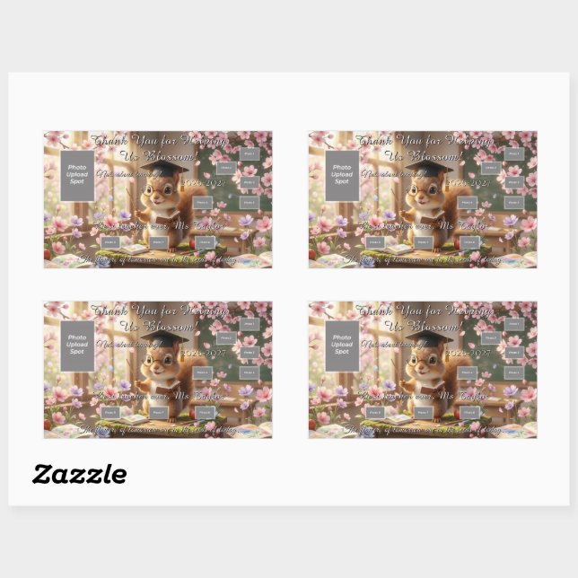 Pegatina Rectangular Cute Squirrel Teacher Appreciation Sticker Sheet (Hoja)