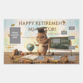 Pegatina Rectangular Cute Squirrel Teacher Retirement Sticker Sheet 202