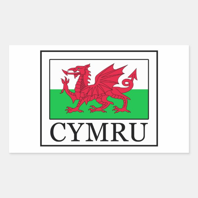 Pegatina Rectangular Cymru (Anverso)