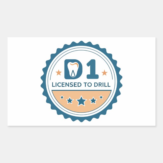 Pegatina Rectangular  D1 to DDS Dental Student Sticker (Anverso)