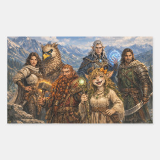 Pegatina Rectangular D&D de fiesta