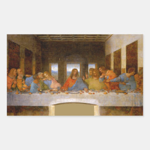 Pegatina Rectangular Da Vinci Último Bella Artes de la Cena