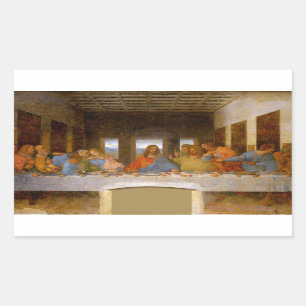 Pegatina Rectangular Da Vinci Último Bella Artes de la Cena