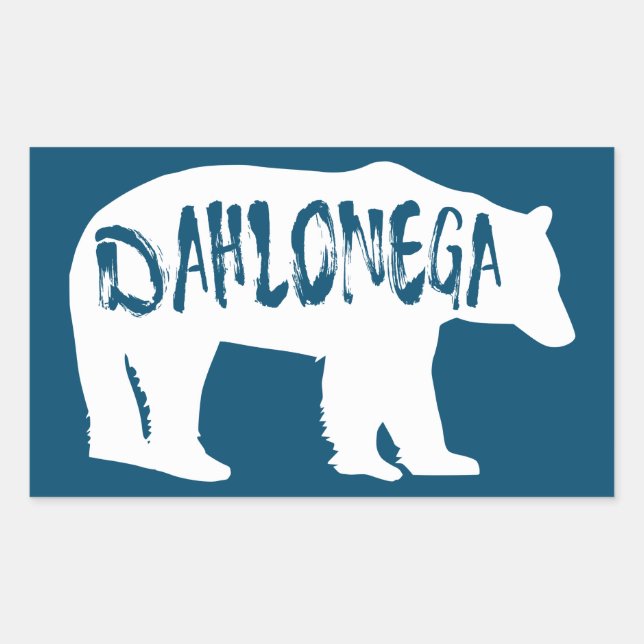Pegatina Rectangular Dahlonega Georgia Bear (Anverso)
