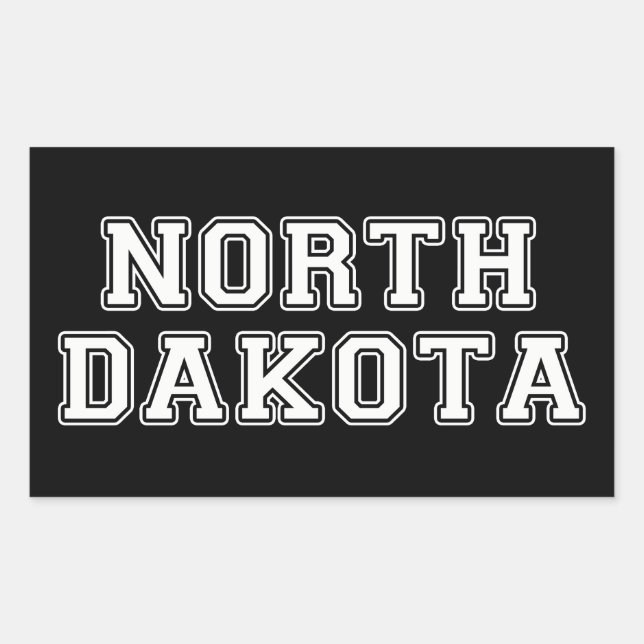 Pegatina Rectangular Dakota del Norte (Anverso)
