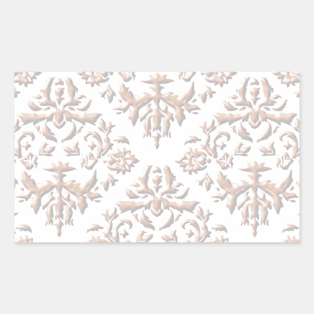 Pegatina Rectangular Damascos 3D (Anverso)