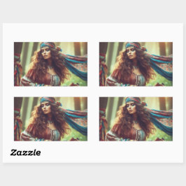 PEGATINA RECTANGULAR DANCING GYPSI