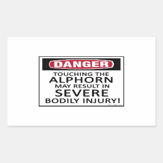 Pegatina Rectangular Danger Alphorn