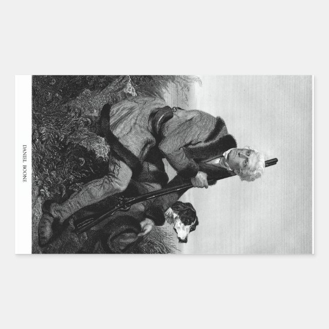 Pegatina Rectangular Daniel Boone (Anverso)