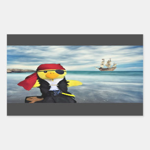 Pegatina rectangular Danny Duck el Pirata