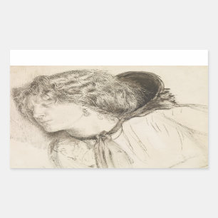 Pegatina Rectangular Dante Gabriel Rossetti - Encontrado - Estudio para