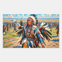 PEGATINA RECTANGULAR DANZA CHICKEN