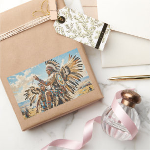 PEGATINA RECTANGULAR DANZA DE POLLO 2