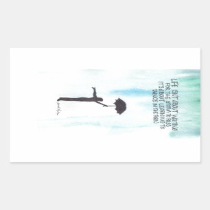 Pegatina Rectangular Danza en la lluvia