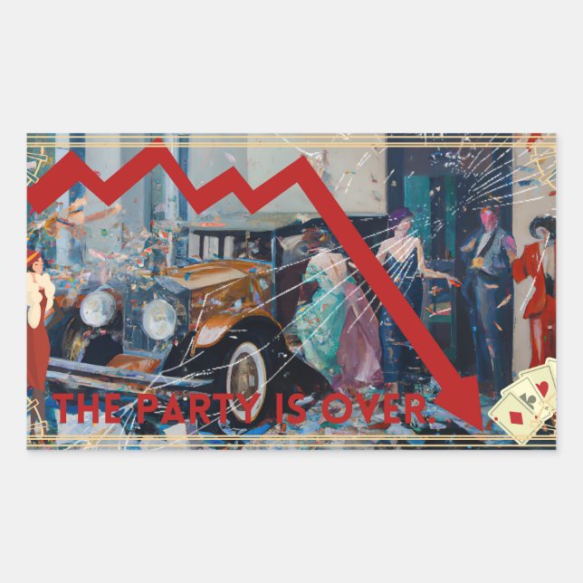 Pegatina Rectangular Das Party ist vorbei. (Anverso)