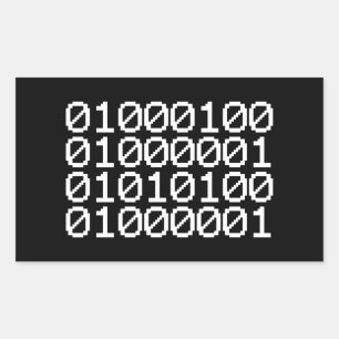 PEGATINA RECTANGULAR DATOS BINARIOS