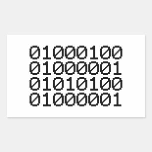 PEGATINA RECTANGULAR DATOS BINARIOS