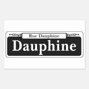 Pegatina Rectangular Dauphine St., New Orleans Street Rótulo