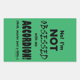 Pegatina rectangular de acordeón obsesionado