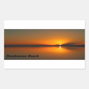 Pegatina rectangular de amanecer en la playa de Du
