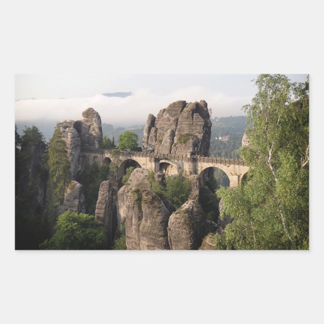 Pegatina rectangular de Bastei en Alemania (Anverso)