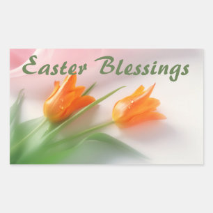 Pegatina rectangular de Bendiciones de Pascua