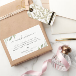 Pegatina rectangular de bienvenida a los bosques s