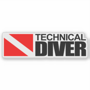 Pegatina rectangular de buceo técnico