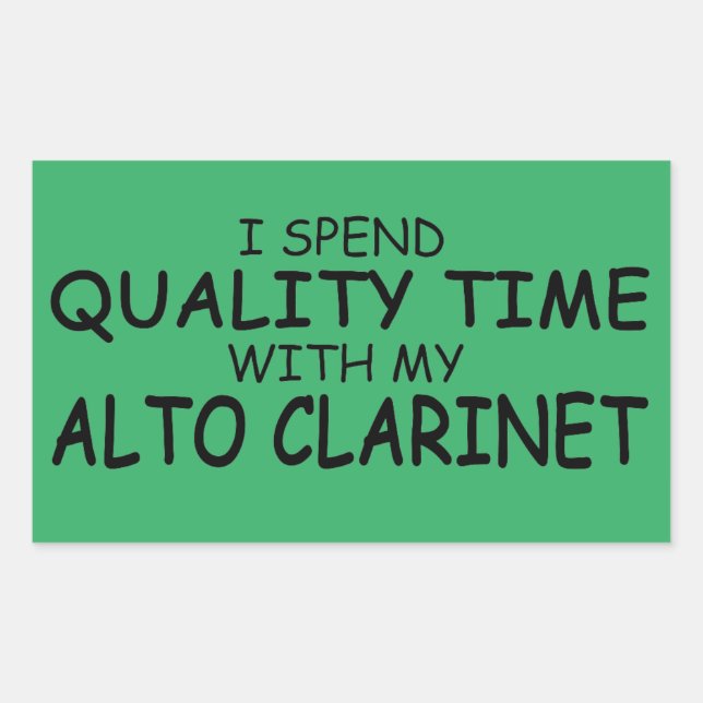 Pegatina Rectangular de Calidad Alto Clarinet (Anverso)