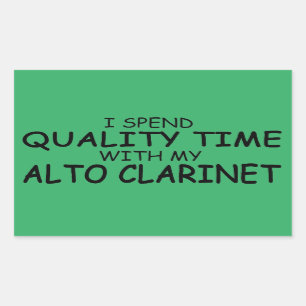 Pegatina Rectangular de Calidad Alto Clarinet