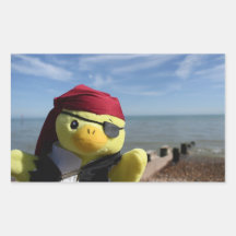 Pegatina rectangular de Danny Duck el Pirata