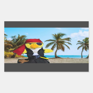 Pegatina rectangular de Danny Duck el pirata