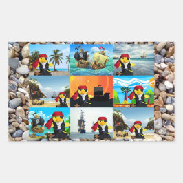 Pegatina rectangular de Danny Duck el pirata