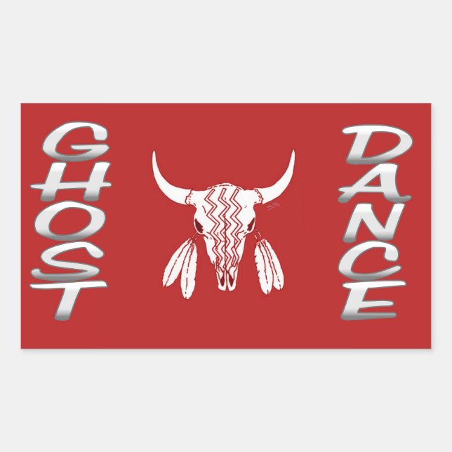 Pegatina rectangular de Danza Fantasma (Anverso)
