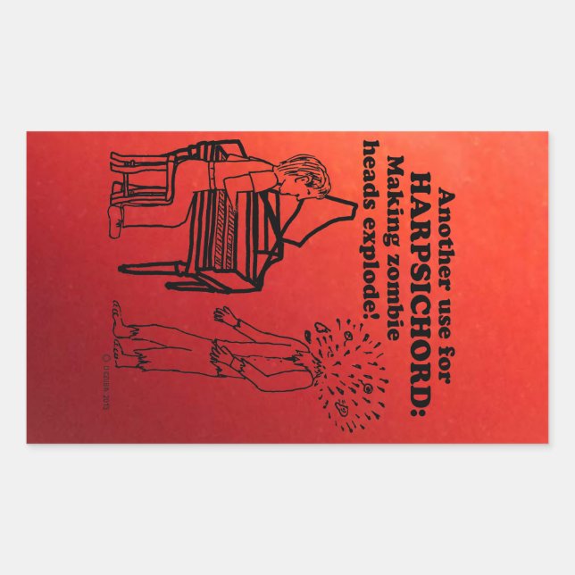 Pegatina rectangular de exploración de clavicordio (Anverso)