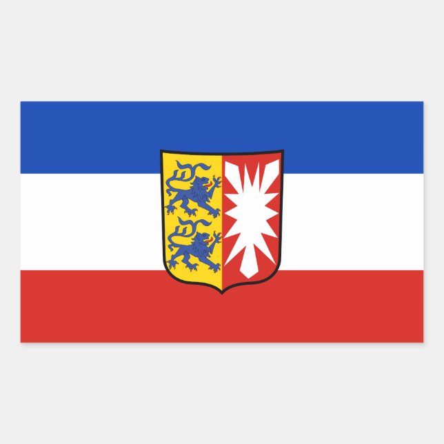 Pegatina rectangular de Flag Schleswig-Holstein (Anverso)