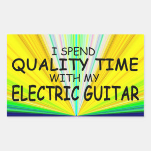 Pegatina rectangular de guitarra eléctrica de cali