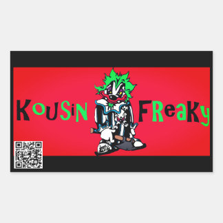 Pegatina rectangular de Kousin Freaky