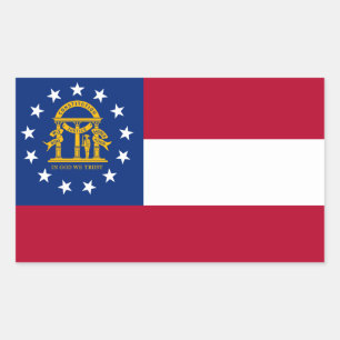 Pegatina rectangular de la bandera de Georgia
